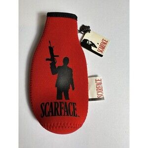 Scarface Zipper Red Long Neck Bottle Koozie